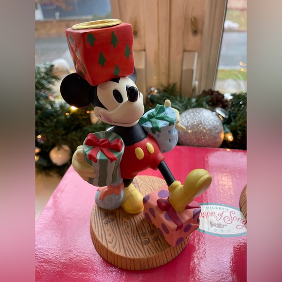 Mickey’s season of song taper candleholders Christmas Mickey & Minnie Disney ‘97 - Picture 10 of 16